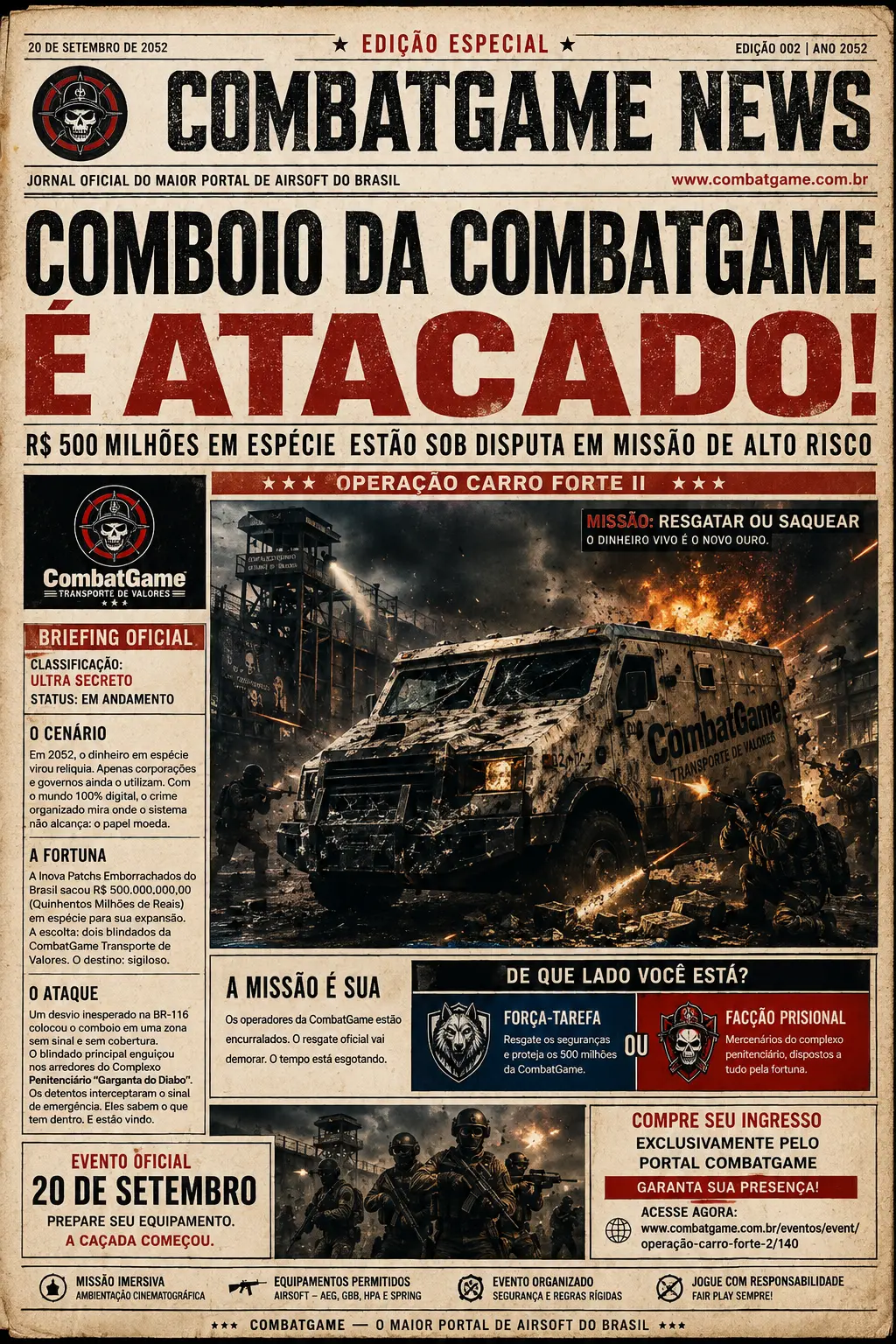 Edição especial do CombatGame News sobre o ataque ao comboio